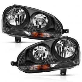 ANZO 2006-2009 Volkswagen Us Rabbit Crystal Headlight Black (Halogen Only) buy in USA