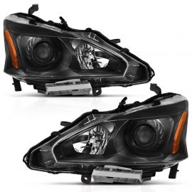 ANZO 2013-2015 Nissan Altima Projector Headlight Black Amber buy in USA