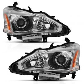 ANZO 2013-2015 Nissan Altima Projector Headlight Chrome Amber buy in USA