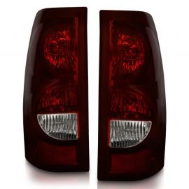 ANZO 2003-2006 Chevrolet Silverado 1500 Taillights Taillights Dark Red/Clear Lens (OE Style) (Pair) buy in USA