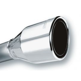 Borla 2.5in Inlet 4.5in Round Rolled Angle Cut Phantom X 7.75in Long Embossed Universal Exhaust Tips buy in USA