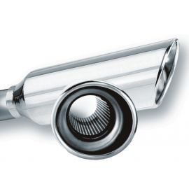 Borla 2.25in Inlet 4in Round Rolled Angle Cut Resonated x 13in Long Exhaust Tip buy in USA