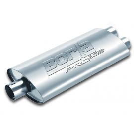 Borla Universal Center/Dual Oval 2.5in In/Dual 2.5in Out 19in x 4in x 9.5in Notched PRO-XS Muffler buy in USA