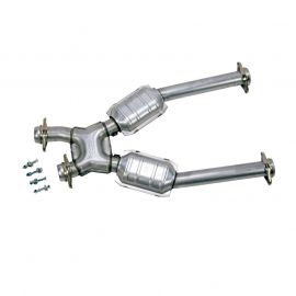 1996-2004 Mustang 4.6 GT / Cobra Short Mid X Pipe w Catalytic Converters 2-1/2 For Long Tube Headers buy in USA