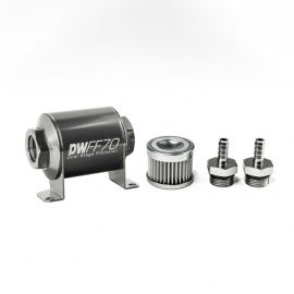 DeatschWerks Stainless Steel 5/16in 10 Micron Universal Inline Fuel Filter Housing Kit (70mm) buy in USA