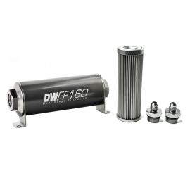 DeatschWerks Stainless Steel 6AN 10 Micron Universal Inline Fuel Filter Housing Kit (160mm) buy in USA