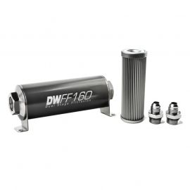 DeatschWerks Stainless Steel 8AN 10 Micron Universal Inline Fuel Filter Housing Kit (160mm) buy in USA