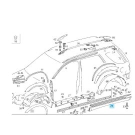 Original Mercedes-Benz Schweller Verkleidung Schwellerverkleidung rechts ML 163 buy in USA