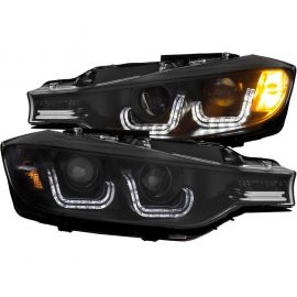 ANZO 2012-2015 BMW 3 Series Projector Headlights w/ U-Bar Black buy in USA