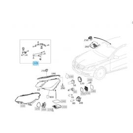 Original Mercedes-Benz Reparatursatz Halter Scheinwerfer rechts C-Klasse 207 W207, A2078200214 buy in USA