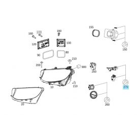 Original Mercedes-Benz Reparatursatz Halter Scheinwerfer rechts GLE 166 für XENON bzw. ILS Scheinwerfer buy in USA