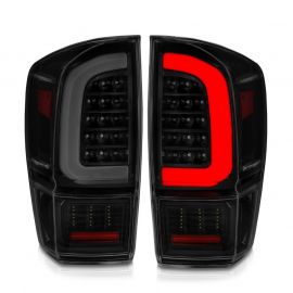 ANZO 16-21 Toyota Tacoma LED Tail Lights - w/ Light Bar Sequential Black Housing & Smoke Lens buy in USA