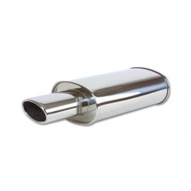 Vibrant StreetPower Oval Muffler with 4.5in x 3in Oval Tip Angle Cut Rolled Edge - 2.5in inlet I.D. buy in USA