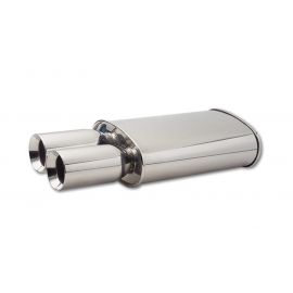 Vibrant StreetPower Oval Muffler w/ Dual 3.5in Round Tips Straight Cut Beveled Edge 2.5in inlet I.D. buy in USA