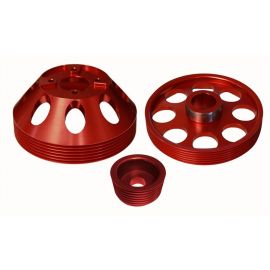 Torque Solution Lightweight WP/Crank/Alt Pulley Combo (Red): Hyundai Genesis Coupe 3.8 2010+ buy in USA