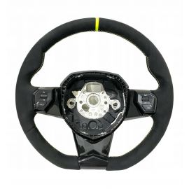 Lamborghini Aventador SVJ Leather Steering Wheel Alcantara/Yellow Stitches OEM buy in USA