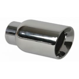 Vibrant 4in OD Round SS Exhaust Tip (Double Wall Angle Cut Beveled Outlet) 3in. ID Inlet buy in USA