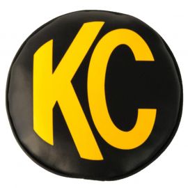 KC HiLiTES 8in. Round Soft Cover (Pair) - Black w/Yellow KC Logo buy in USA