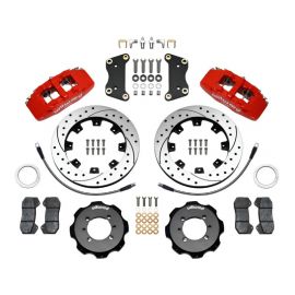 Wilwood Dynapro 6 Front Hat Kit 12.19in Drilled Red 2012 Fiat 500 w/ Lines buy in USA