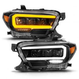 ANZO 16-22 Toyota Tacoma LED Projector Headlights w/ Light Bar Sequential Black Housing w/Initiation buy in USA