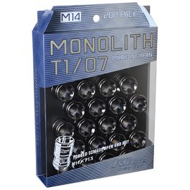 Project Kics 14 x 1.5 Glorious Black T1/07 Monolith Lug Nuts - 20 Pcs buy in USA