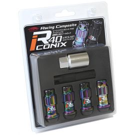 Project Kics 12X1.50 R40 Iconix Neochrome Lug Nut Lock Set - 4 buy in USA