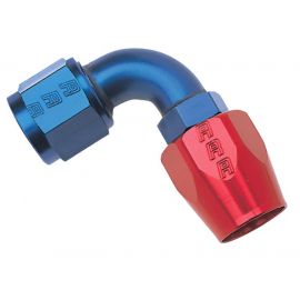 Russell Performance -6 AN Red/Blue 90 Degree Full Flow Hose End buy in USA