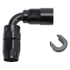 Russell Performance 3/8in SAE Quick Disc Female to -6 Hose Black 90 Degree Hose End buy in USA