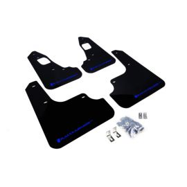 Rally Armor 08-17 Mitsubishi EVO X Black UR Mud Flap w/ Blue Logo buy in USA