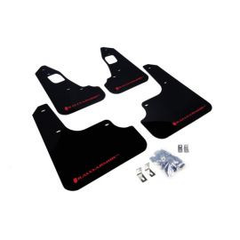 Rally Armor 08-17 Mitsubishi EVO X Black UR Mud Flap w/ Red Logo buy in USA