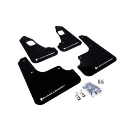 Rally Armor 08-17 Mitsubishi EVO X Black UR Mud Flap w/ White Logo buy in USA