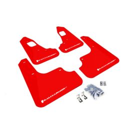 Rally Armor 08-17 Mitsubishi EVO X Red UR Mud Flap w/ White Logo buy in USA