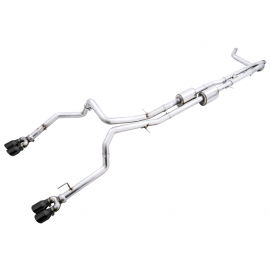 AWE Tuning 22-23 GMC Sierra 1500 AT4X 6.2L 0FG Catback Split Dual (Flat Bumper) - Diamond Black Tips buy in USA