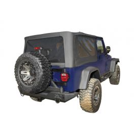 Rampage 04-06 Jeep Wrangler(TJ) Unlimited OEM Replacement Soft Upper Doors - Black Denim buy in USA