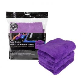 Chemical Guys Ultra Edgeless Microfiber Towel - 16in x 16in - Purple - 3 Pack buy in USA