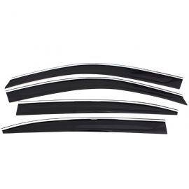 AVS 21-22 Jeep Grand Cherokee Ventvisor Low Profile Deflectors 4pc - Smoke w/Chrome Trim buy in USA