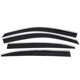 AVS 12-14 Toyota Camry Ventvisor Low Profile Deflectors 4pc - Smoke w/Chrome Trim buy in USA