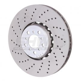 SHW 15-18 BMW X5 M 4.4L Left Front Cross-Drilled Lightweight Brake Rotor (34112284901) buy in USA