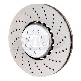 SHW 15-18 BMW X5 M 4.4L Right Front Cross-Drilled Lightweight Brake Rotor (34112284902) buy in USA