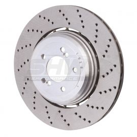 SHW 06-10 BMW M5 5.0L Right Rear Cross-Drilled Lightweight Brake Rotor (34212282808) buy in USA