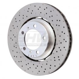 SHW 18-19 Porsche 911 Carrera 4 GTS w/o Ceramic Brake Left Frt Drill-Dimp LW Brake Rotor (9P1615301) buy in USA