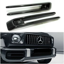 W463A W464 Mercedes G Wagon G Class Genuine Carbon Fiber Front Bumper Fog Lights Covers Insertions Adds-on AMG Style G63 G500 Tuning buy in USA