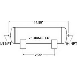 Firestone Air Tank 2 Gallon 7in. x 14.5in. (2) 1/4in. NPT Ports 150 PSI Max - Black (WR17609126) buy in USA