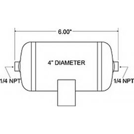 Firestone Air Tank 0.25 Gallon 4in. x 6in. (2) 1/4in. NPT Ports 150 PSI Max - Black (WR17609166) buy in USA