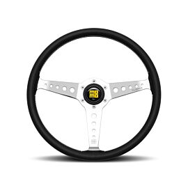 Momo California Steering Wheel 360 mm - Black Leather/White Stitch/Pol Spokes buy in USA