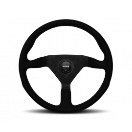 Momo Montecarlo Alcantara Steering Wheel 320 mm - Black/Black Stitch/Black Spokes buy in USA