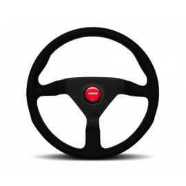 Momo Montecarlo Alcantara Steering Wheel 320 mm - Black/Red Stitch/Black Spokes buy in USA