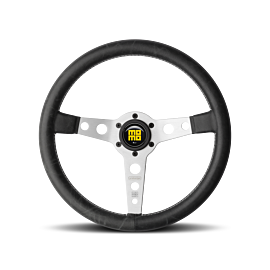 Momo Prototipo Steering Wheel 350 mm - Black Leather/White Stitch/Brshd Spokes buy in USA