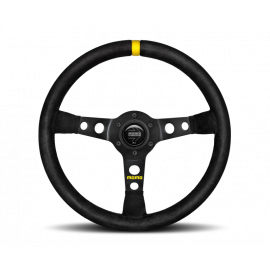 Momo MOD07 Steering Wheel 350 mm - Black Suede/Black Spokes/1 Stripe buy in USA