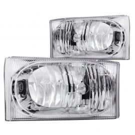 ANZO 2000-2004 Ford Excursion Crystal Headlights Chrome 2pc buy in USA